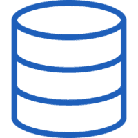 mergers and acquisitions database icon blue outline